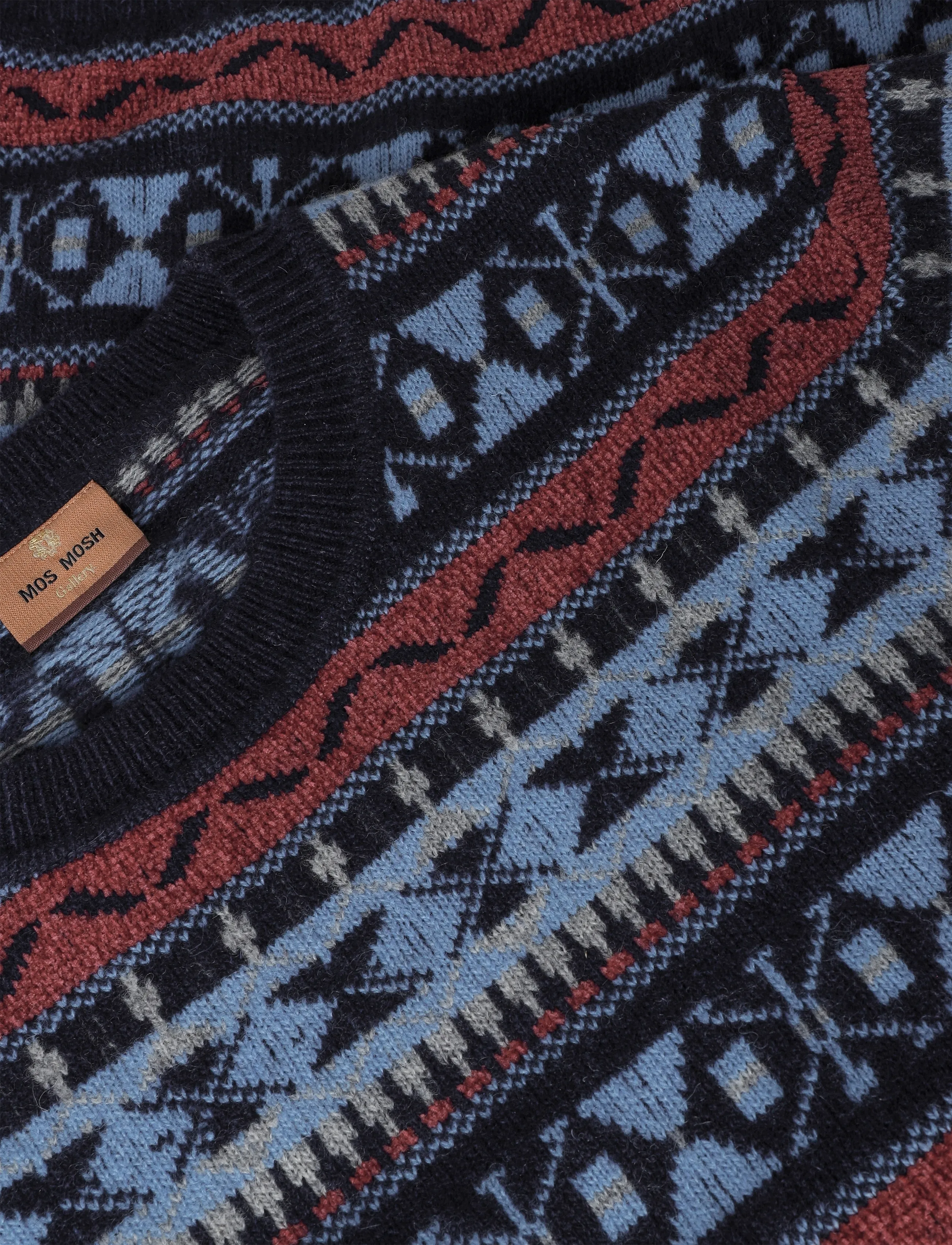 Mos Mosh Gallery - MMGPatterson Jacquard Crew Knit - navy - 2