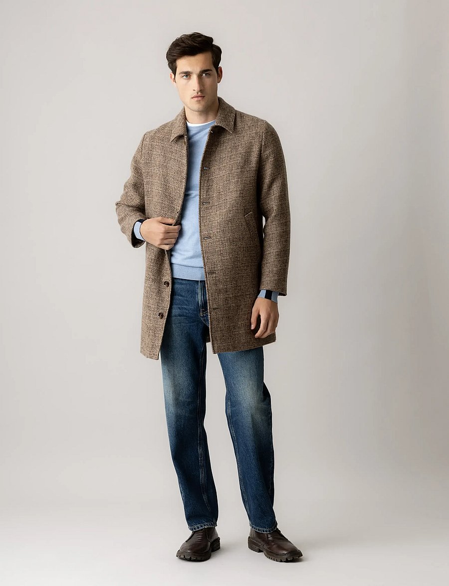 Mos Mosh Gallery - MMGBarkley Tweed Coat - winter jackets - chocolate brown melange - 0