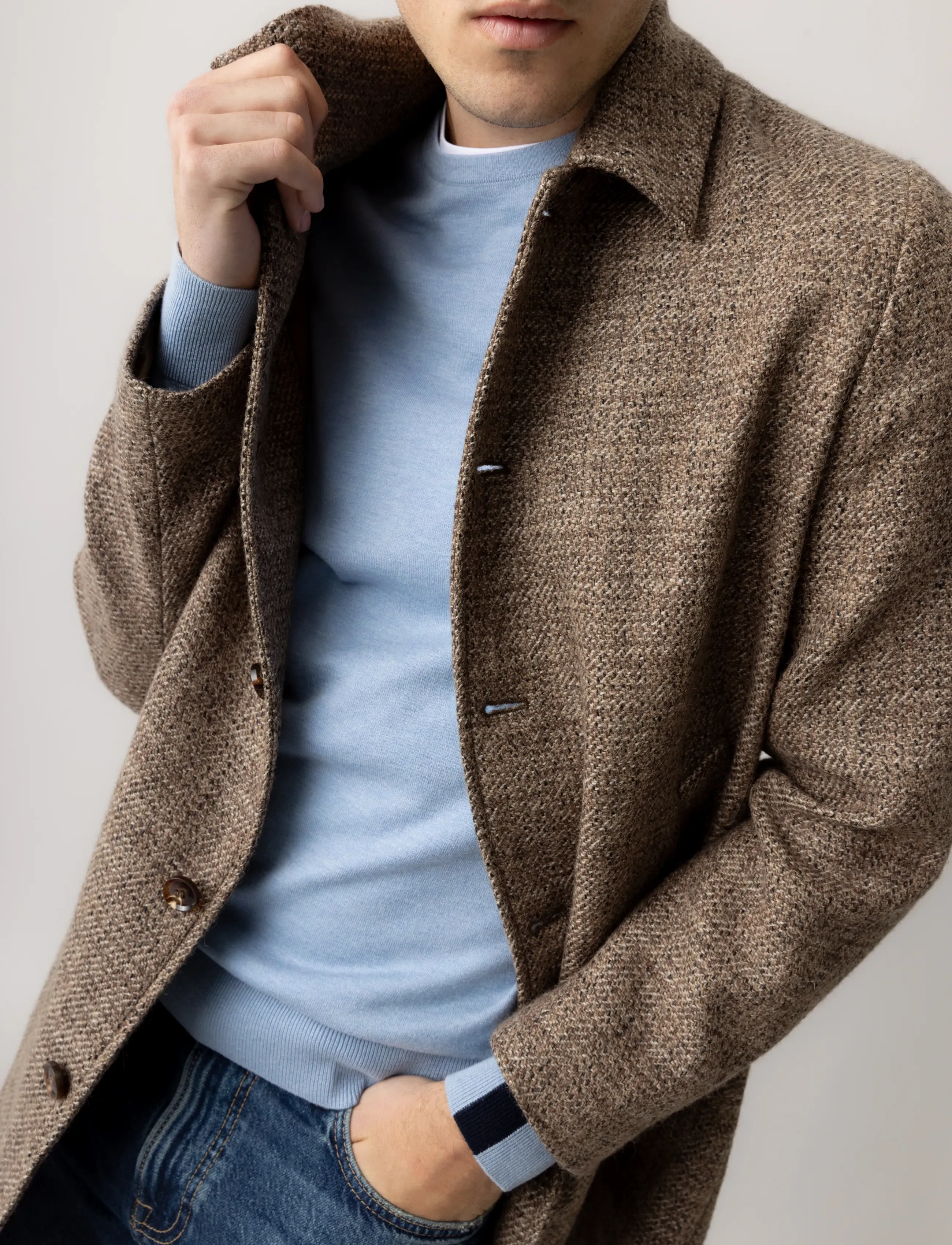 Mos Mosh Gallery - MMGBarkley Tweed Coat - winter jackets - chocolate brown melange - 3