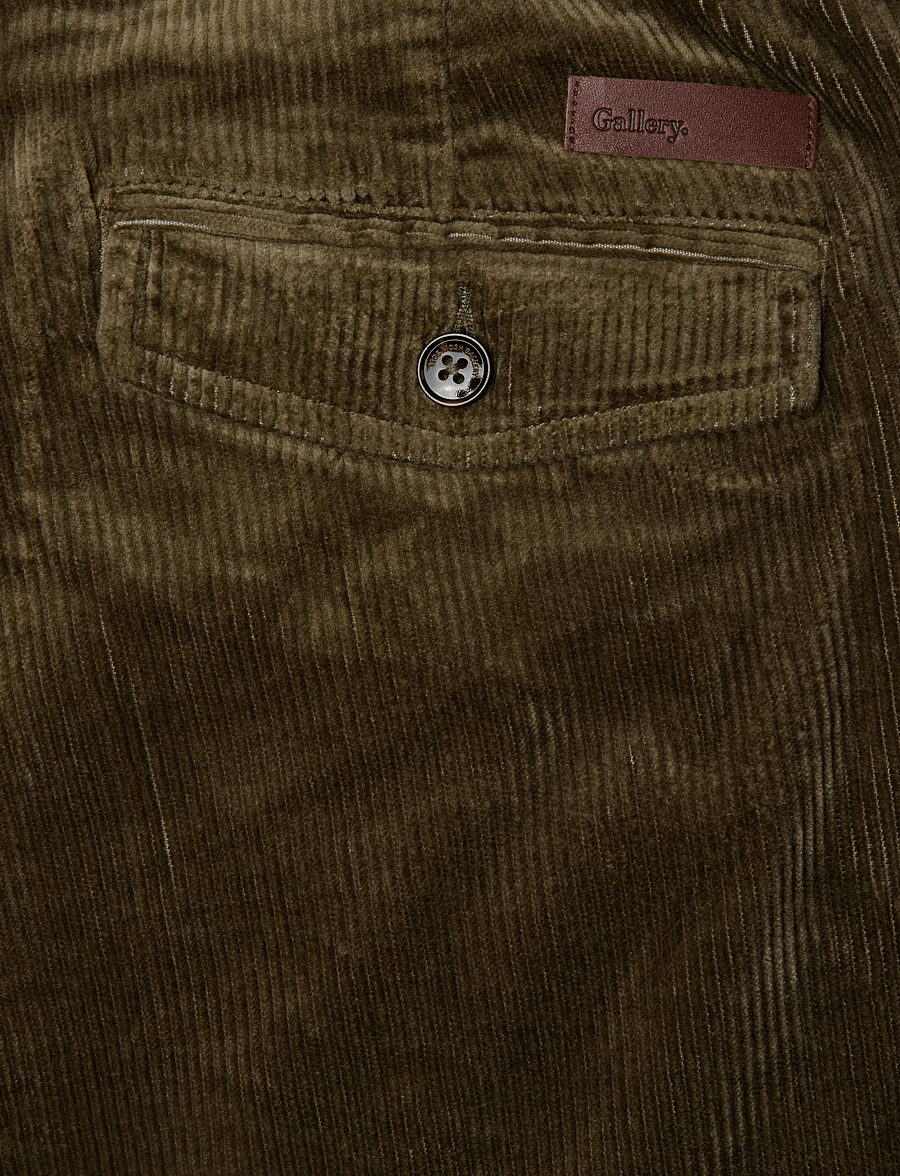 Mos Mosh Gallery - MMGHunt Corduroy Pant - vabaajapüksid - olive night - 2