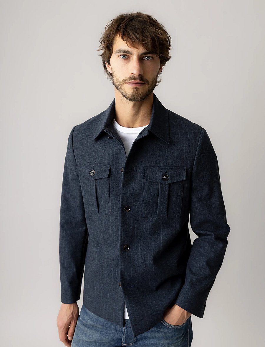 Mos Mosh Gallery - MMGJacob Pin Soft Overshirt - herbstjacken - salute navy - 3