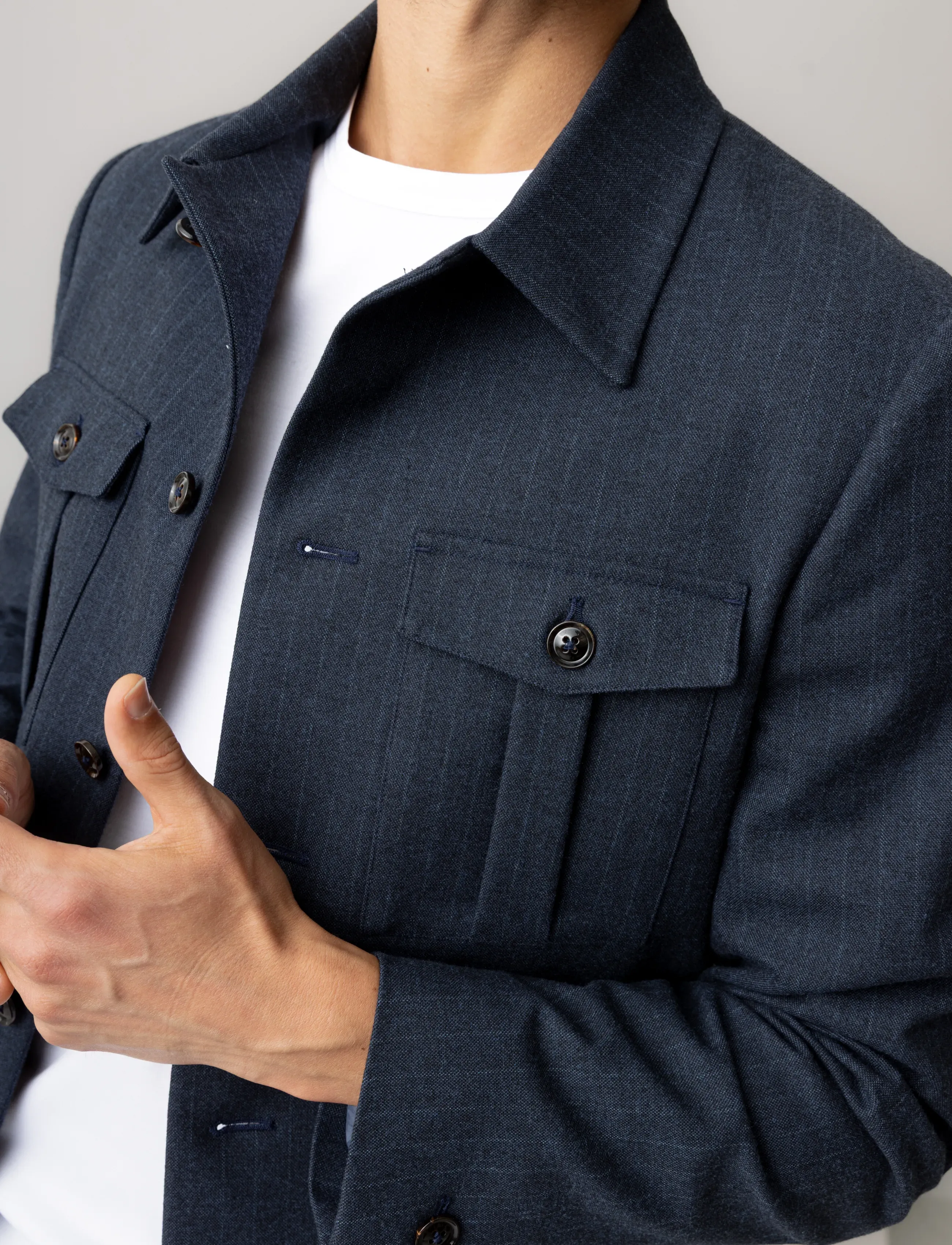 Mos Mosh Gallery - MMGJacob Pin Soft Overshirt - herbstjacken - salute navy - 4