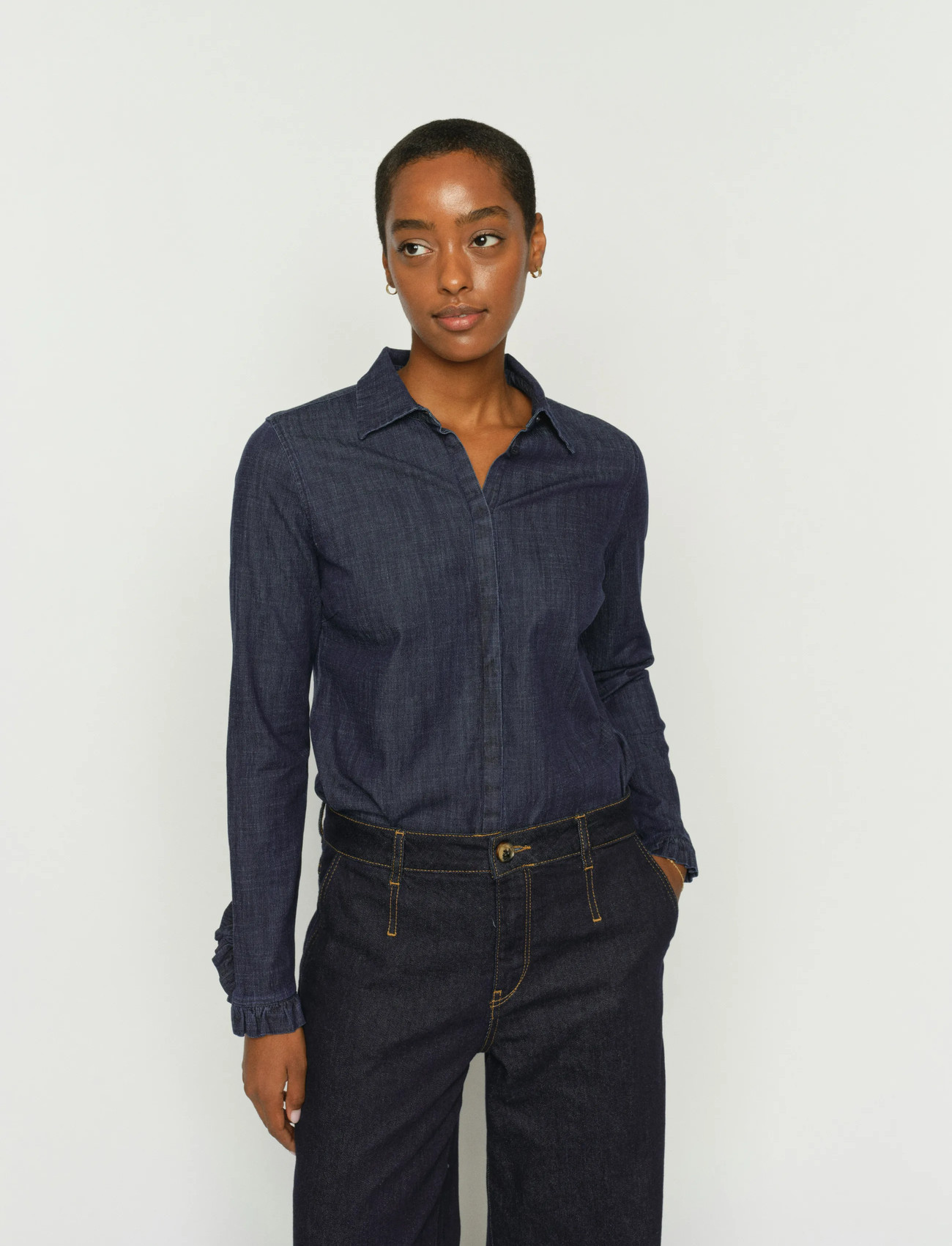 MOS MOSH Mmmattie Flip Denim Shirt - Blue - XS 1