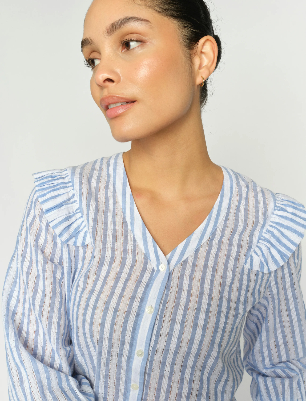 MOS MOSH Mmdebby Stripe Shirt - Blue - XS