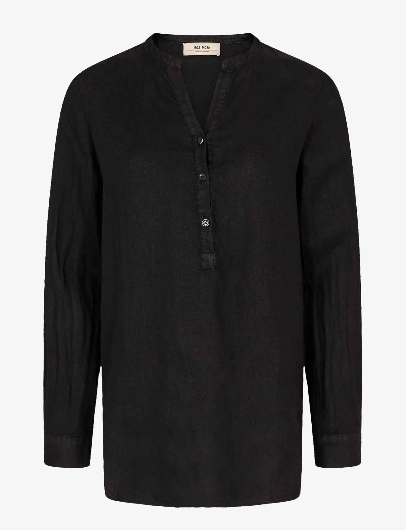 MOS MOSH - Danna Linen Blouse - linen shirts - black - 0
