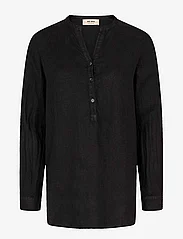 MOS MOSH - Danna Linen Blouse - hørskjorter - black - 0