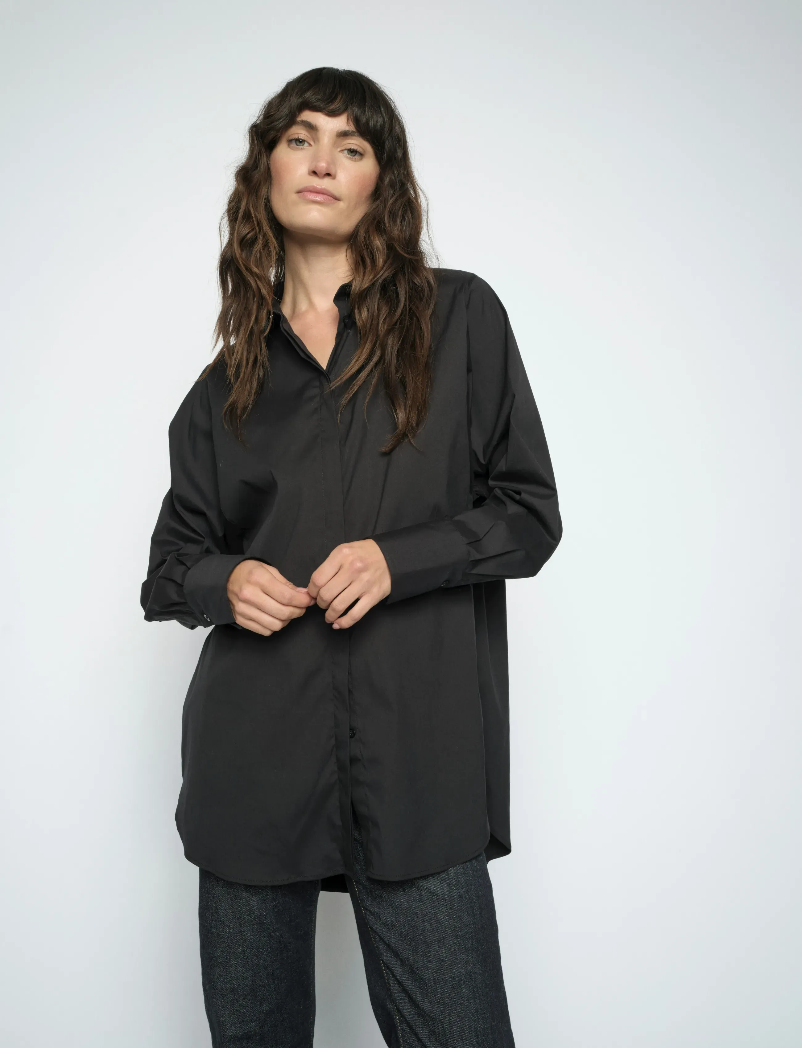 MOS MOSH Mmenola Shirt, Kvinder, Oversize Skjorte, Sort, Str: M