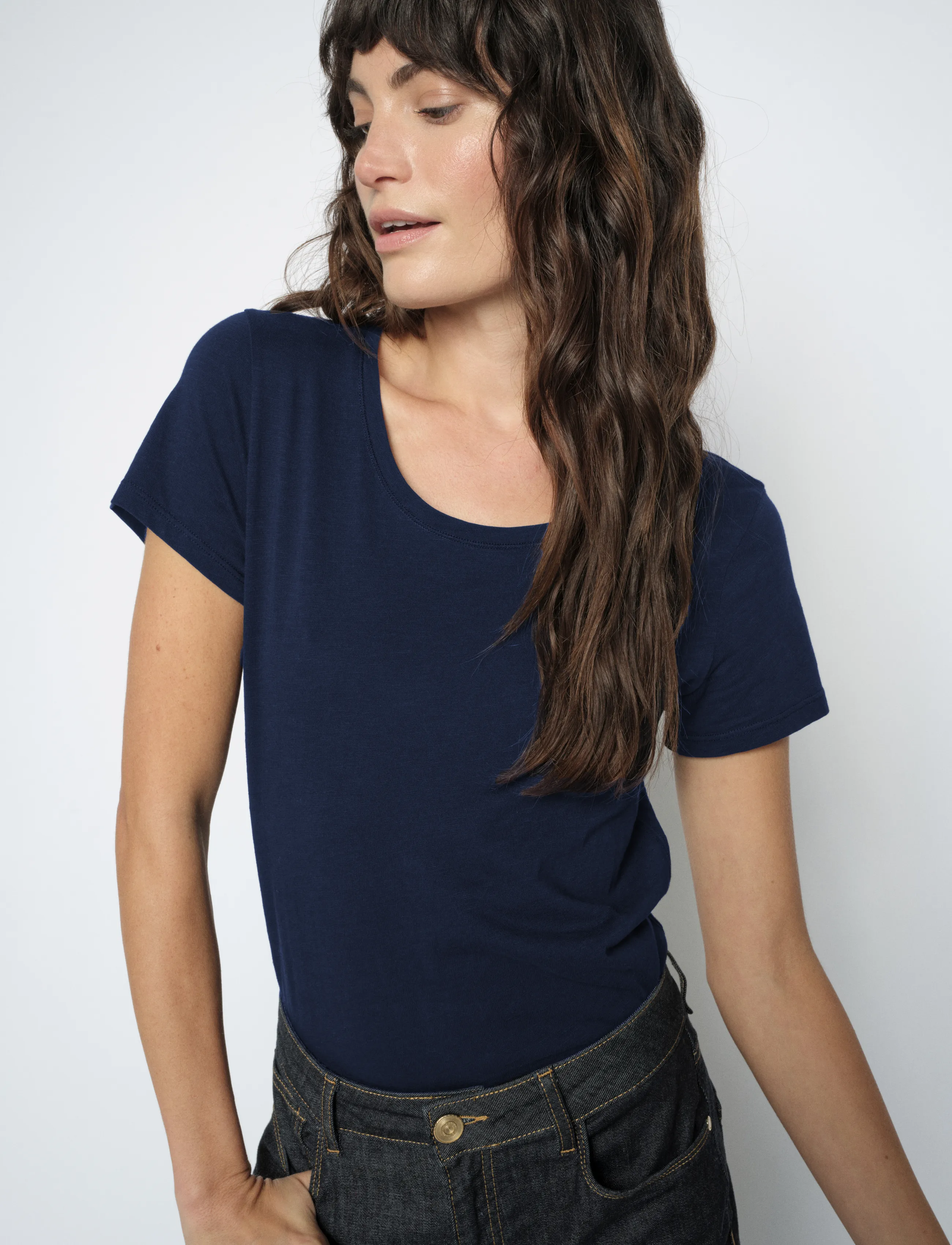 MOS MOSH MMArden Organic O-Ss Tee - T-Shirts & Tops - NAVY / navy