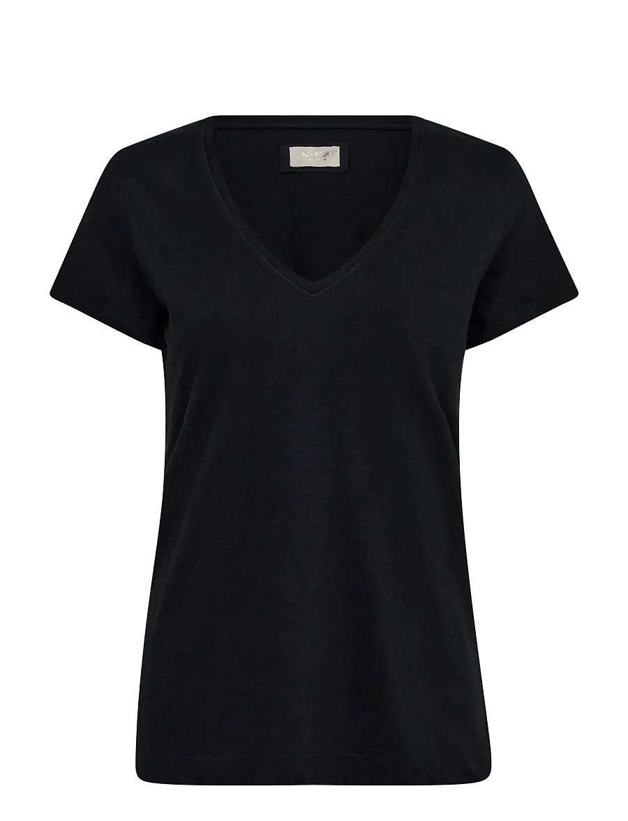 MOS MOSH - MMArden Organic V-Ss Tee - t-särgid - black - 1