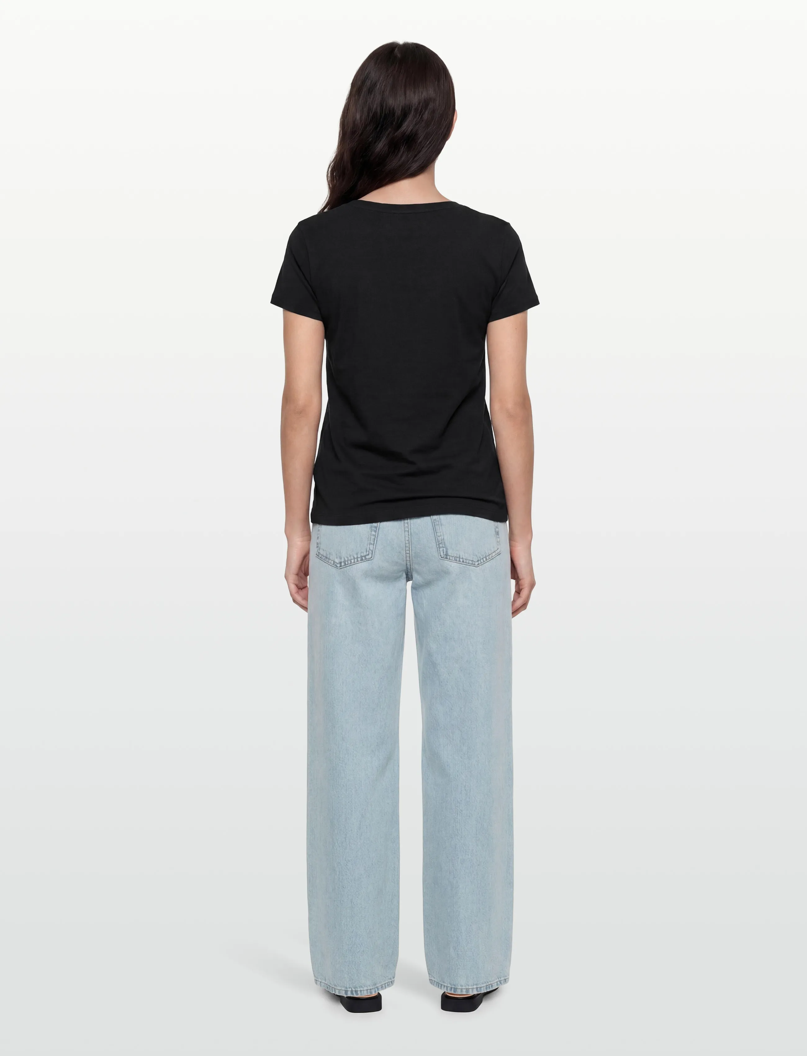 MOS MOSH - MMArden Organic V-Ss Tee - t-shirts - black - 4