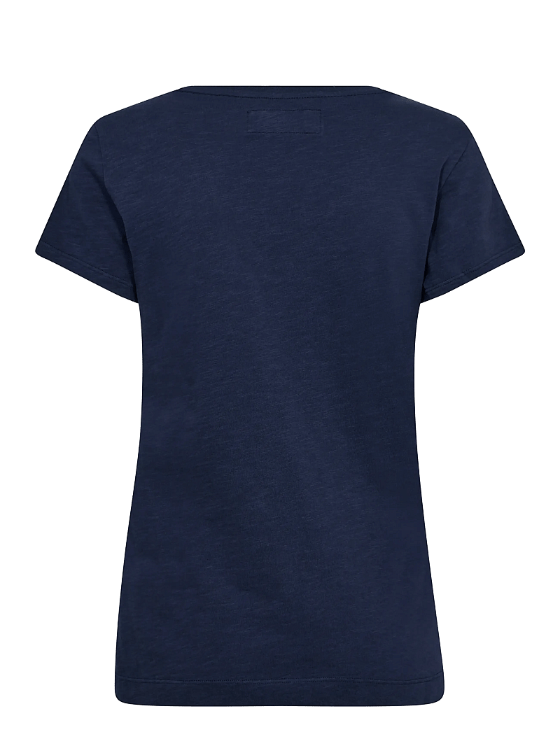MOS MOSH - MMArden Organic V-Ss Tee - t-särgid - navy - 1