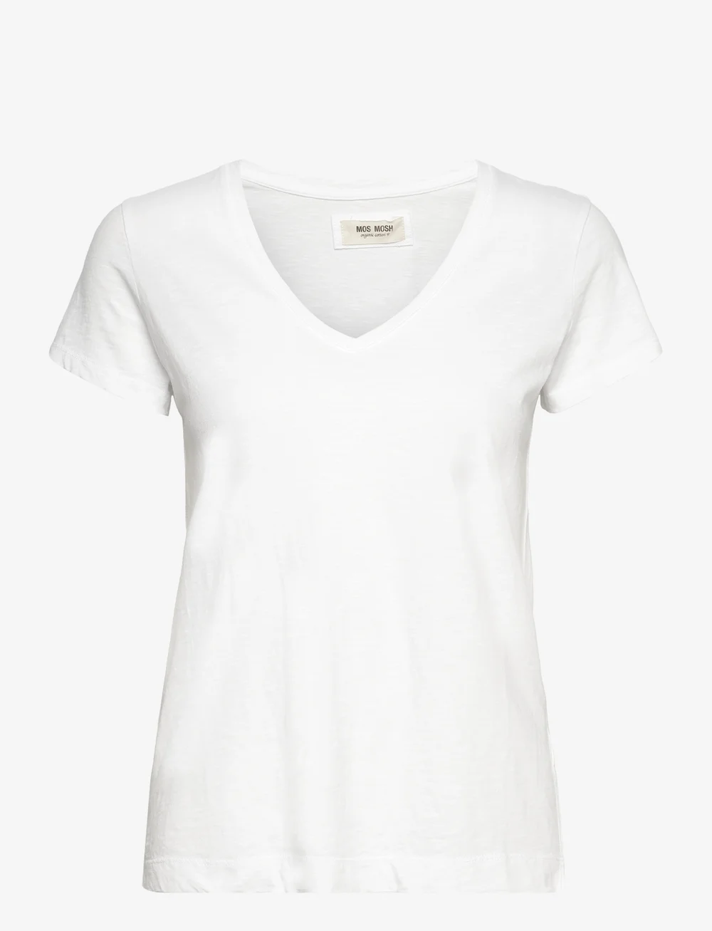 MOS MOSH - MMArden Organic V-Ss Tee - t-shirts - white - 0