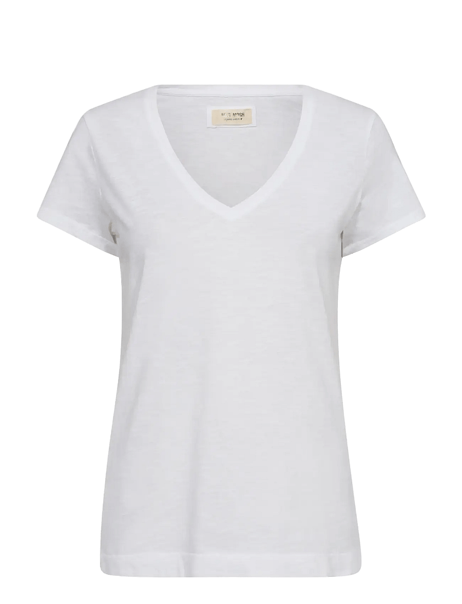 MOS MOSH - MMArden Organic V-Ss Tee - t-särgid - white - 1