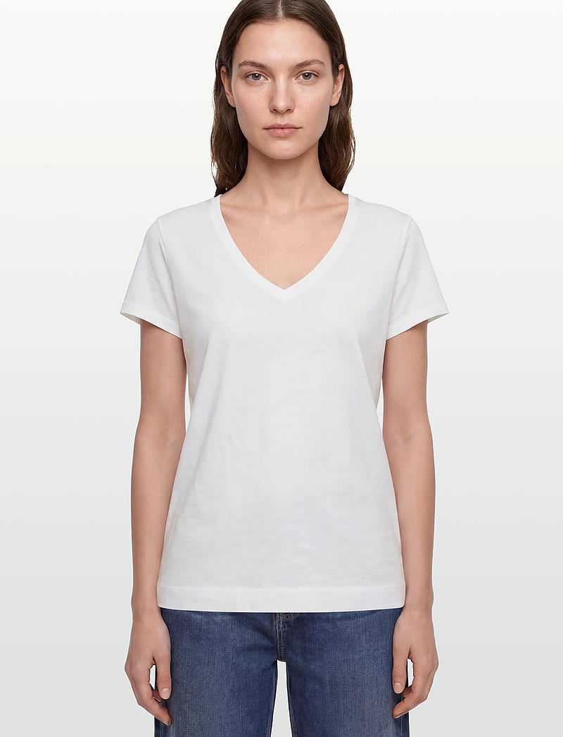 MOS MOSH - MMArden Organic V-Ss Tee - t-shirts - white - 3