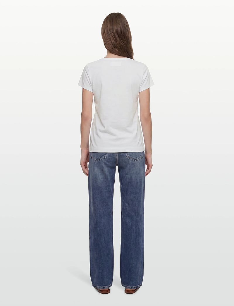 MOS MOSH - MMArden Organic V-Ss Tee - t-shirts - white - 4