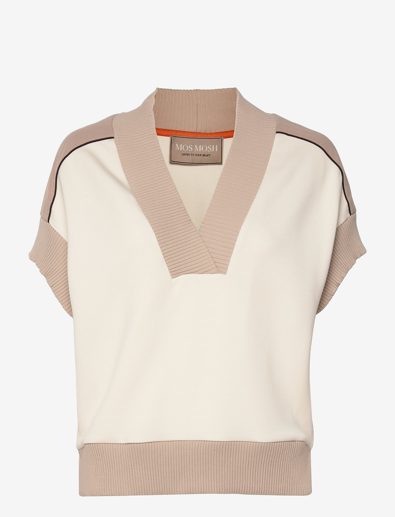 MOS MOSH - Carole V-Neck Waistcoat - ecru - 0