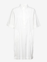 Carlee 3/4 Shirt Dress - WHITE