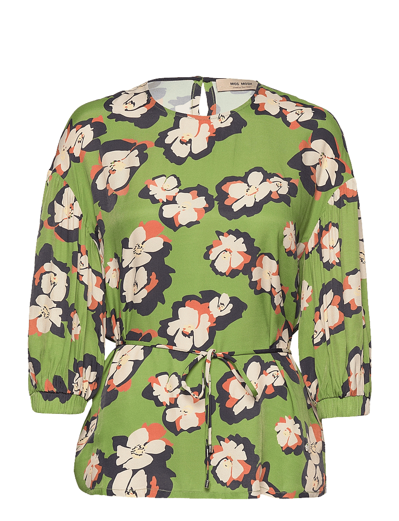 MOS MOSH - Mave Flori Blouse - langärmlige blusen - forest green - 0