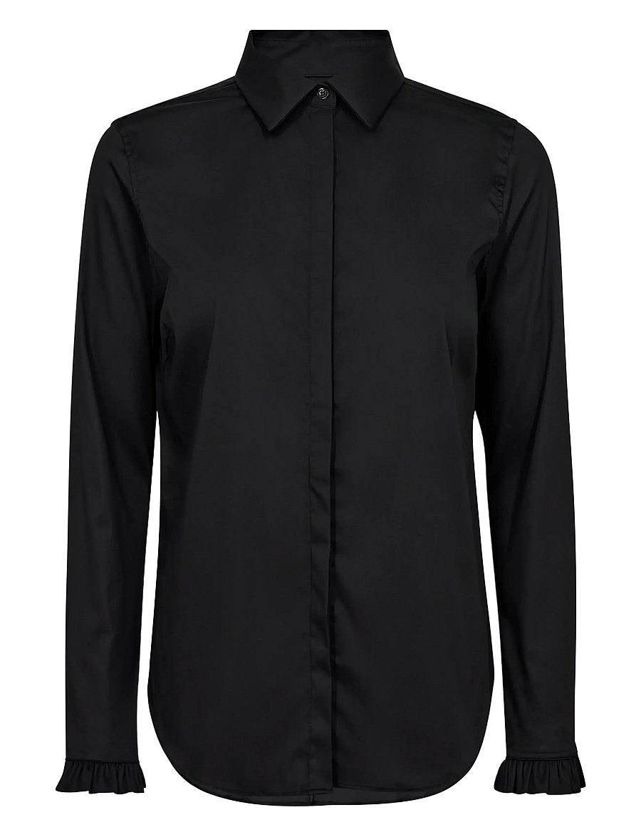 MOS MOSH - MMMattie Flip Shirt - langärmlige hemden - black - 1