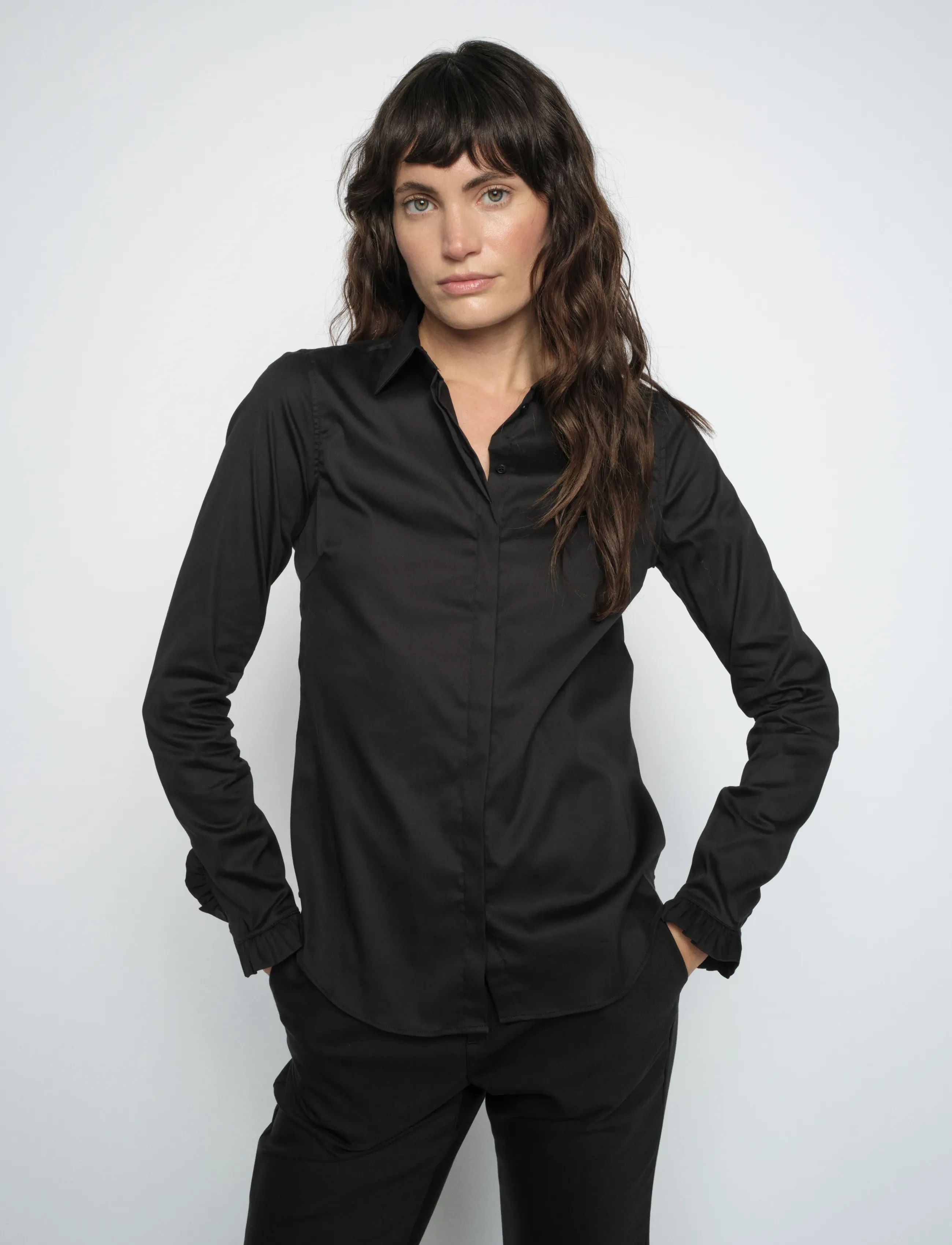 MOS MOSH Mattie Flip Shirt, M, Shirts, Schwarz - Long-sleeved, Frauen