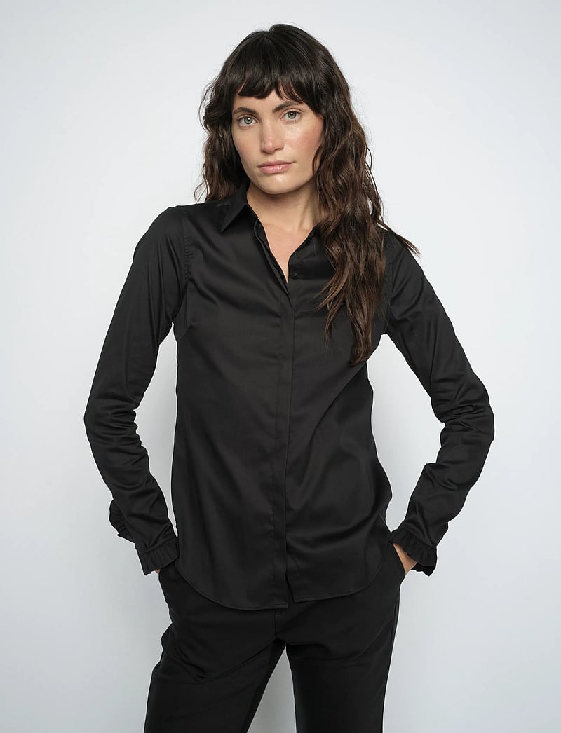 MOS MOSH - MMMattie Flip Shirt - langærmede skjorter - black - 0