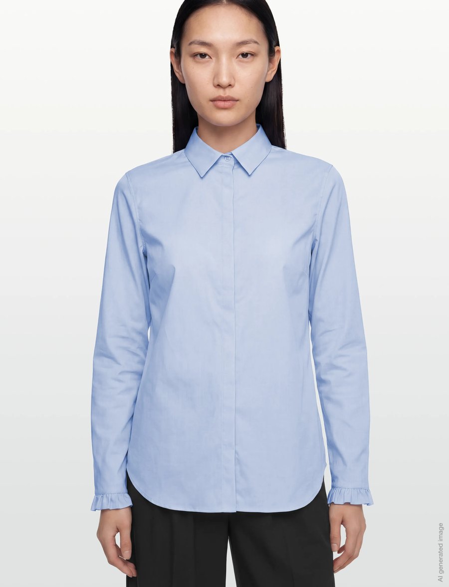 MOS MOSH - MMMattie Flip Shirt - långärmade skjortor - light blue - 3