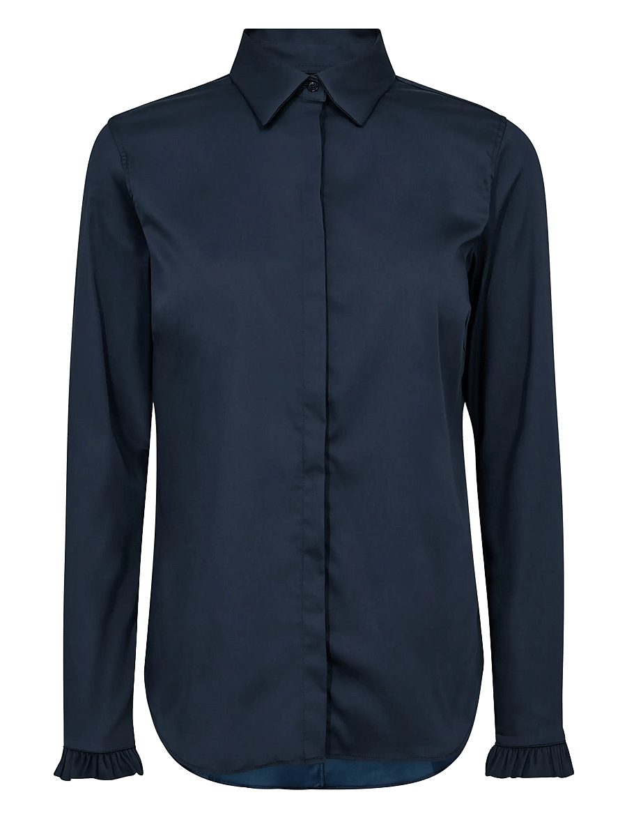 MOS MOSH - MMMattie Flip Shirt - langermede skjorter - night blue - 0