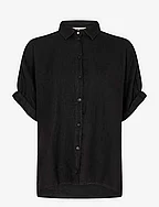 Aven SS Linen Shirt - BLACK