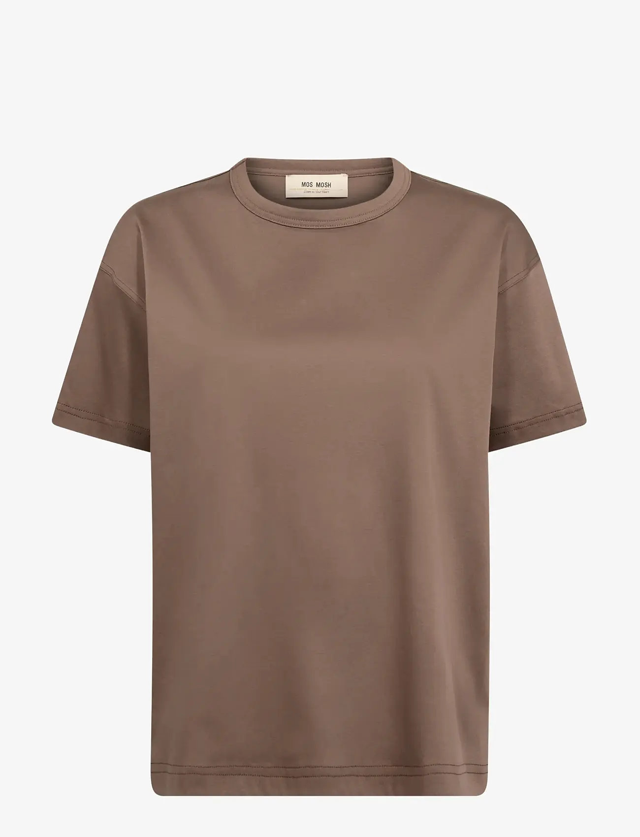 MOS MOSH - Aina O-SS Tee - t-shirts - coffee quartz - 0