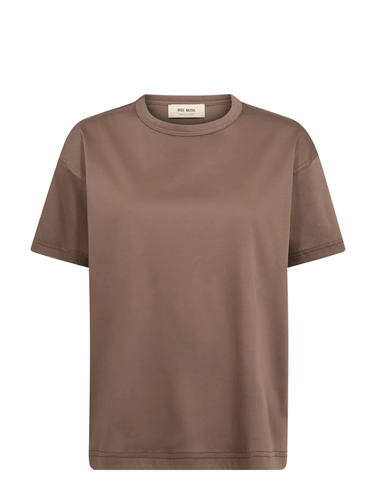 MOS MOSH MMAina O-SS Tee - T-shirts & Toppar - COFFEE QUARTZ / brown