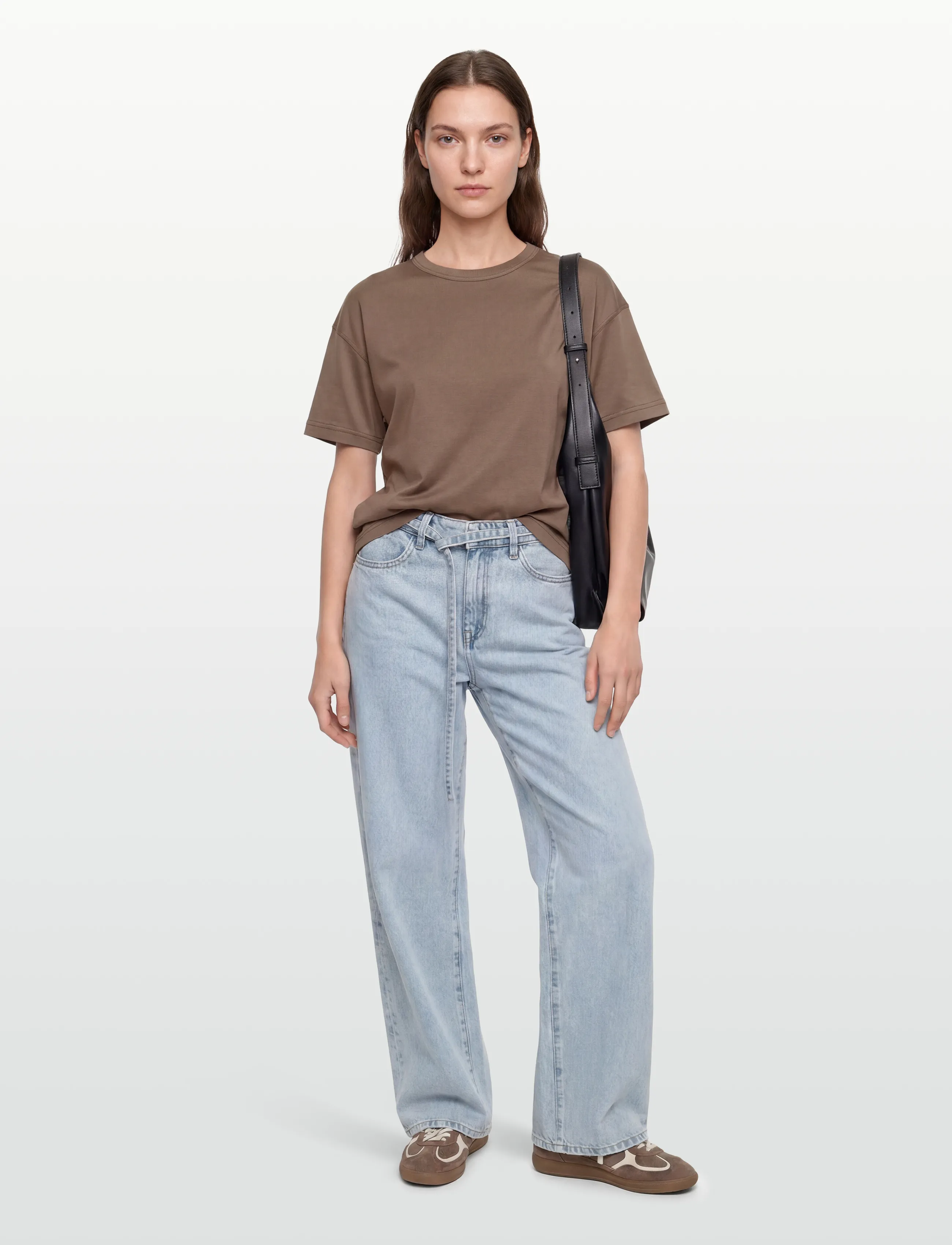 MOS MOSH Aina O-Ss Tee, S, Brown, T-Shirts & Toppe > Kortærmede, Dame
