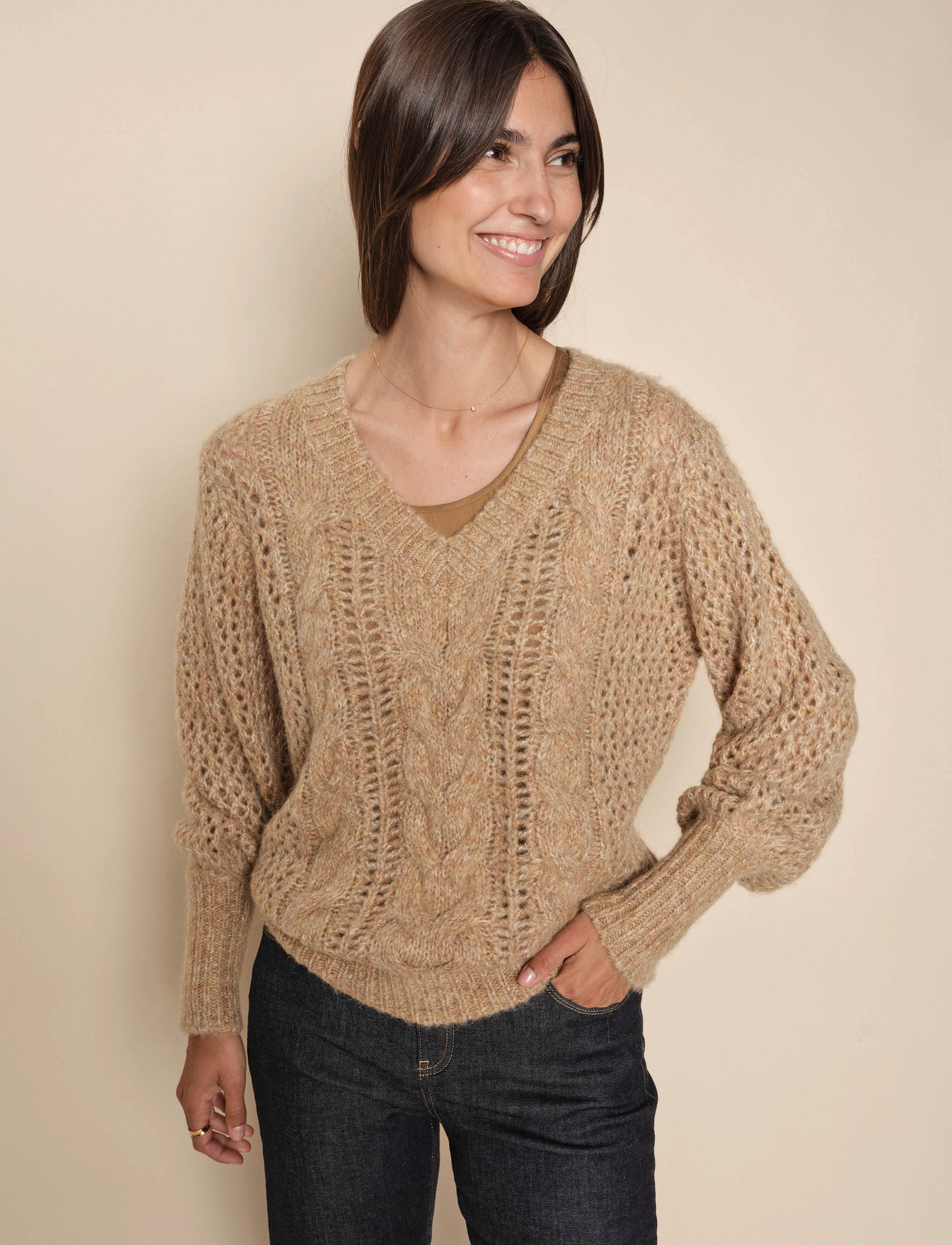 MOS MOSH - MMImma V-Neck Knit - chipmunk - 2