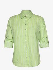 MOS MOSH - Kaia Stripe Linen Shirt - koszule lniane - arcadian green - 2