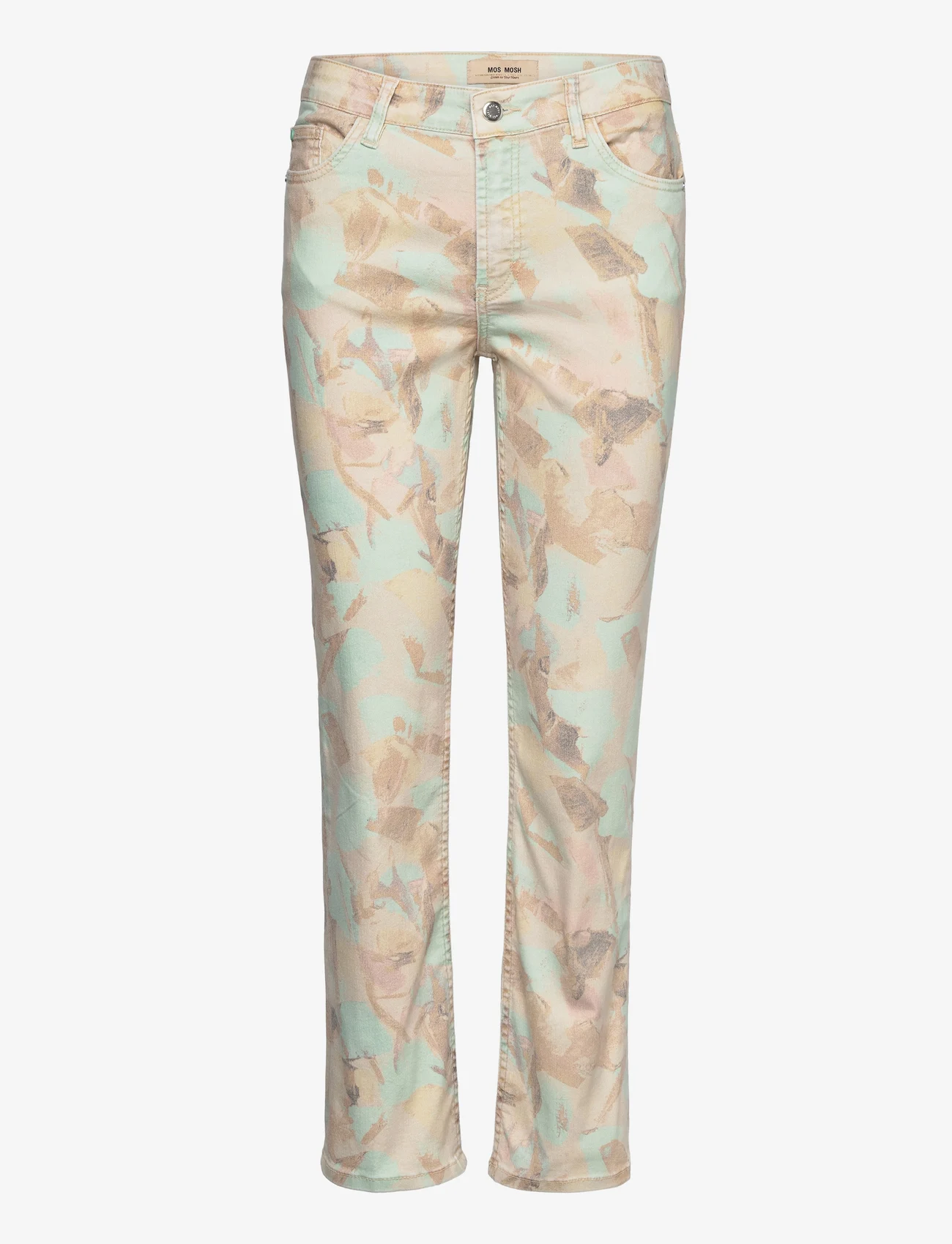 MOS MOSH - Ashley Print Pant - džinsa bikses ar šaurām starām - brook green - 0