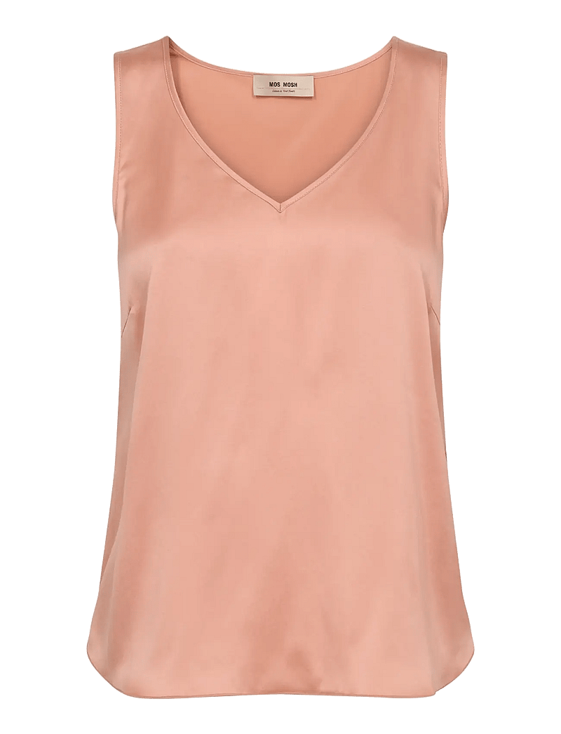 MOS MOSH - MMAstrid V-Neck Silk Tank Top - blouses zonder mouwen - peachy - 1