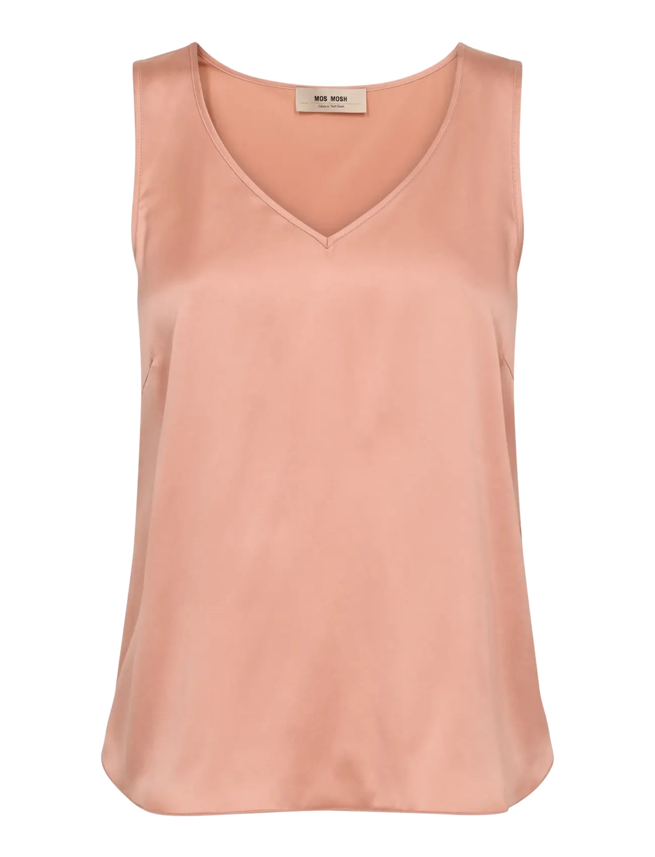 MOS MOSH - MMAstrid V-Neck Silk Tank Top - Ärmellose blusen - peachy - 1