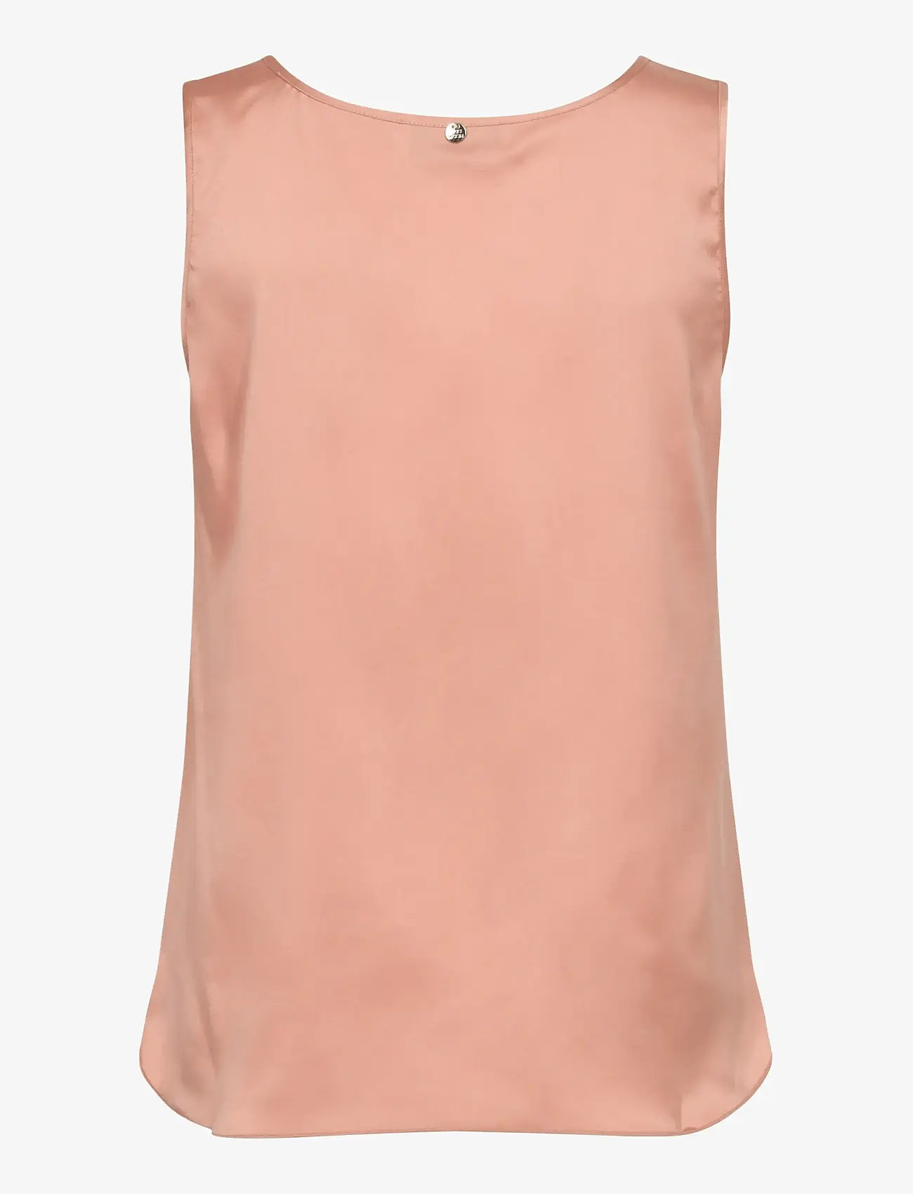 MOS MOSH - MMAstrid V-Neck Silk Tank Top - sleeveless blouses - peachy - 2
