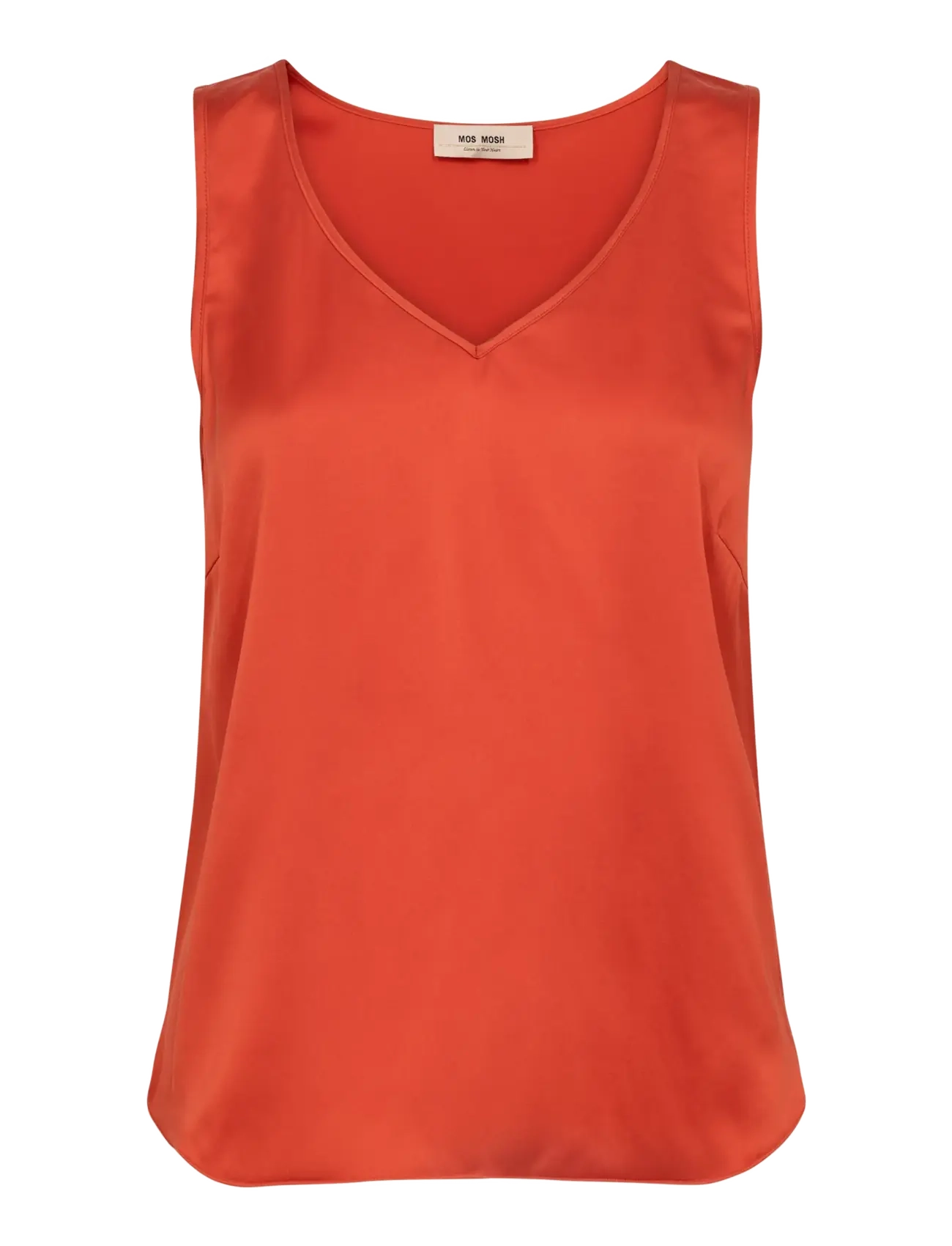 MOS MOSH MMAstrid V-Neck Silk Tank Top - Ærmeløse bluser - SPICY ORANGE / orange