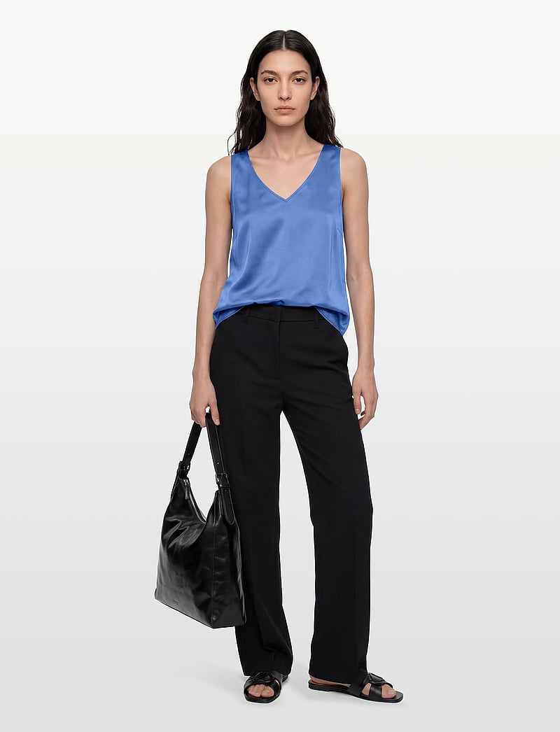 MOS MOSH - MMAstrid V-Neck Silk Tank Top - hihattomat puserot - ultramarine - 0