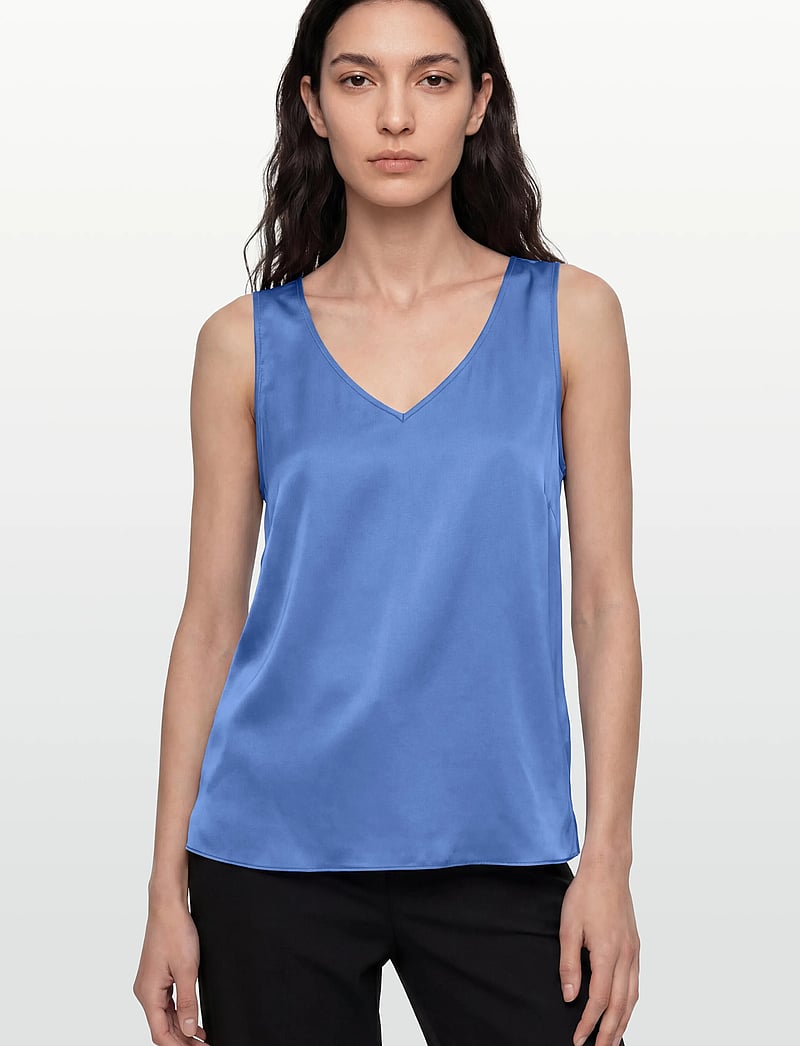 MOS MOSH - MMAstrid V-Neck Silk Tank Top - hihattomat puserot - ultramarine - 3
