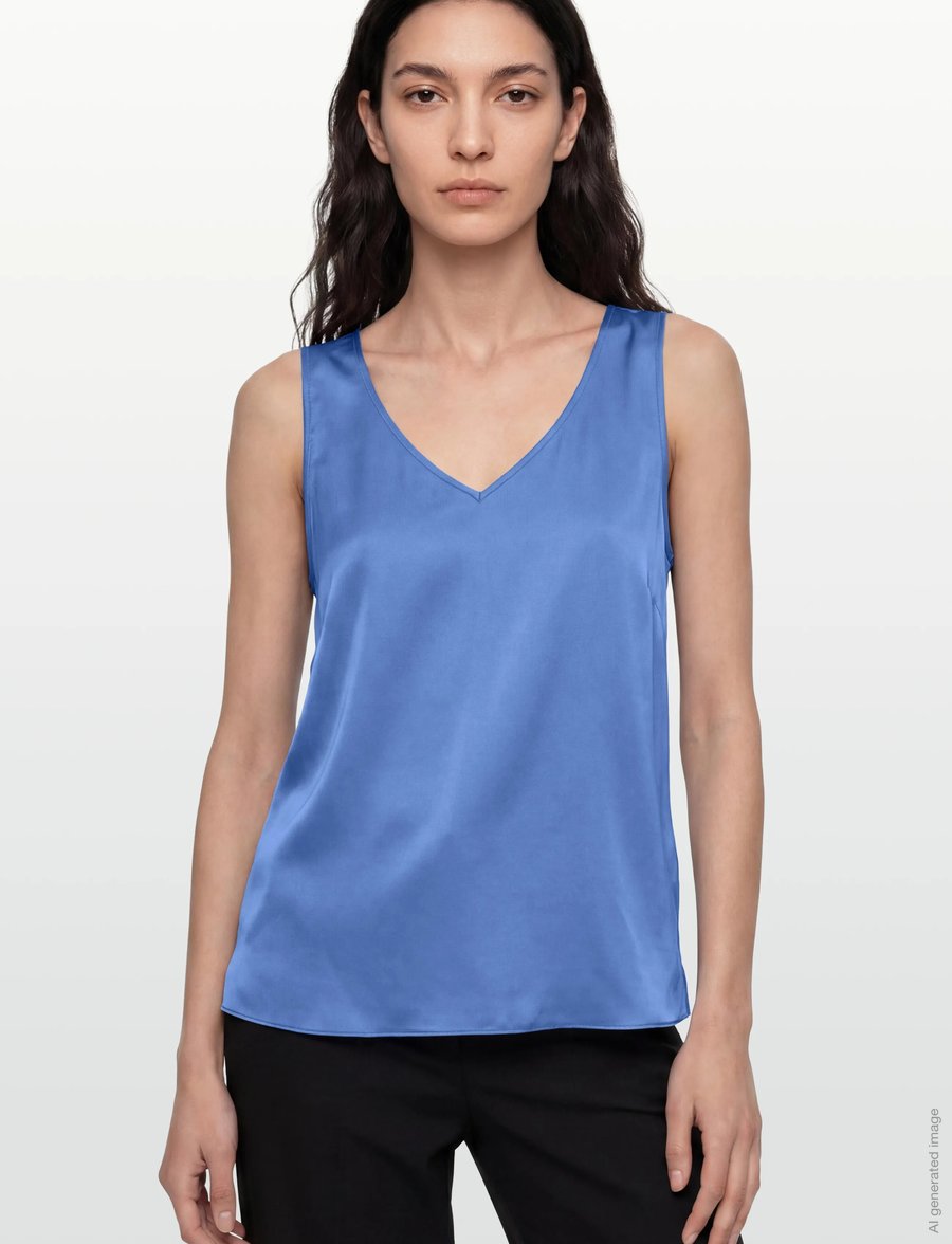 MOS MOSH - MMAstrid V-Neck Silk Tank Top - Ærmeløse bluser - ultramarine - 3