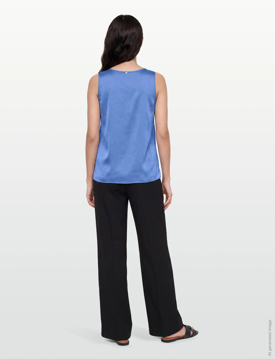 MOS MOSH - MMAstrid V-Neck Silk Tank Top - Ærmeløse bluser - ultramarine - 4