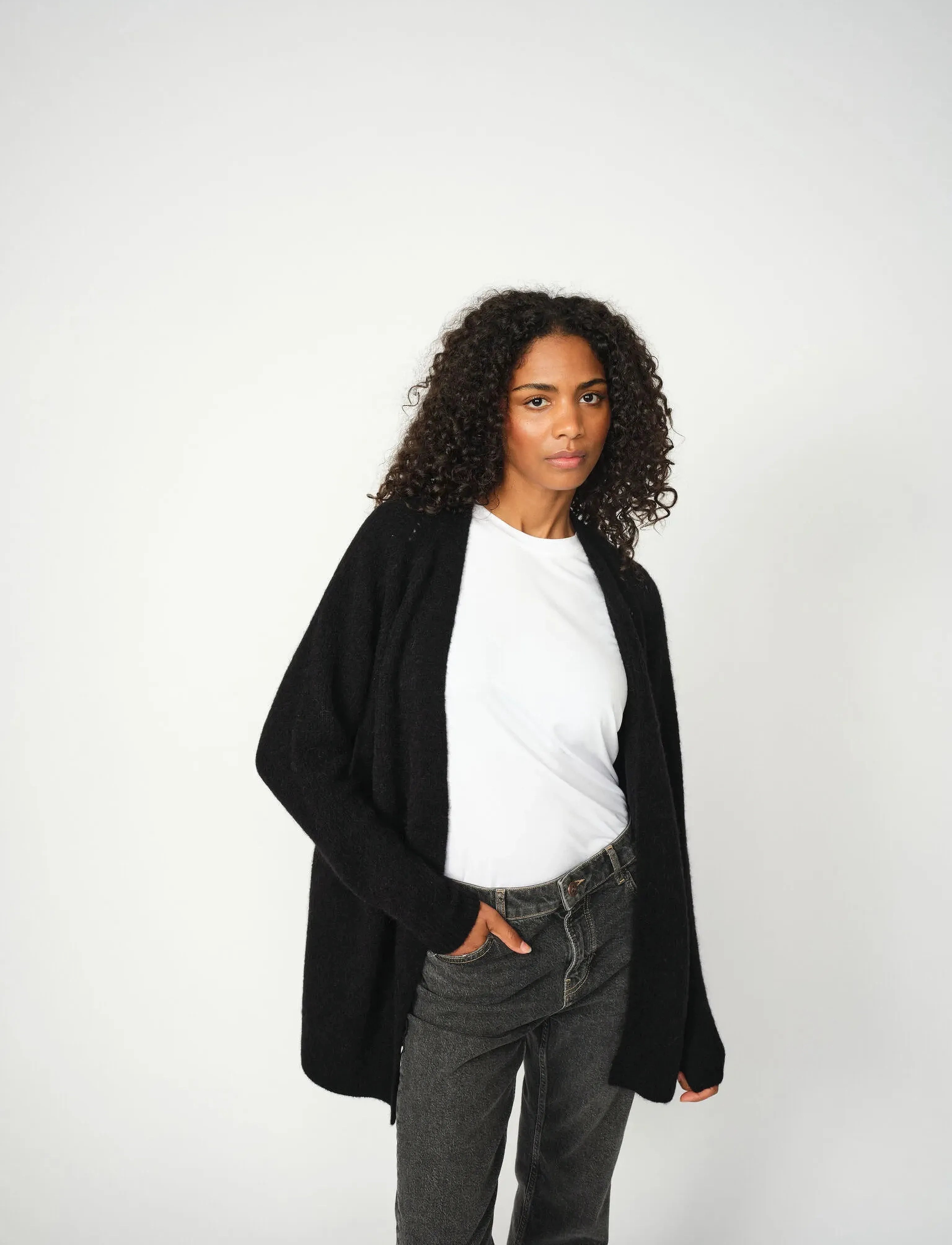 MOS MOSH Mmthora Long Cardigan, S, Knitwear, Schwarz - Cardigans, Frauen