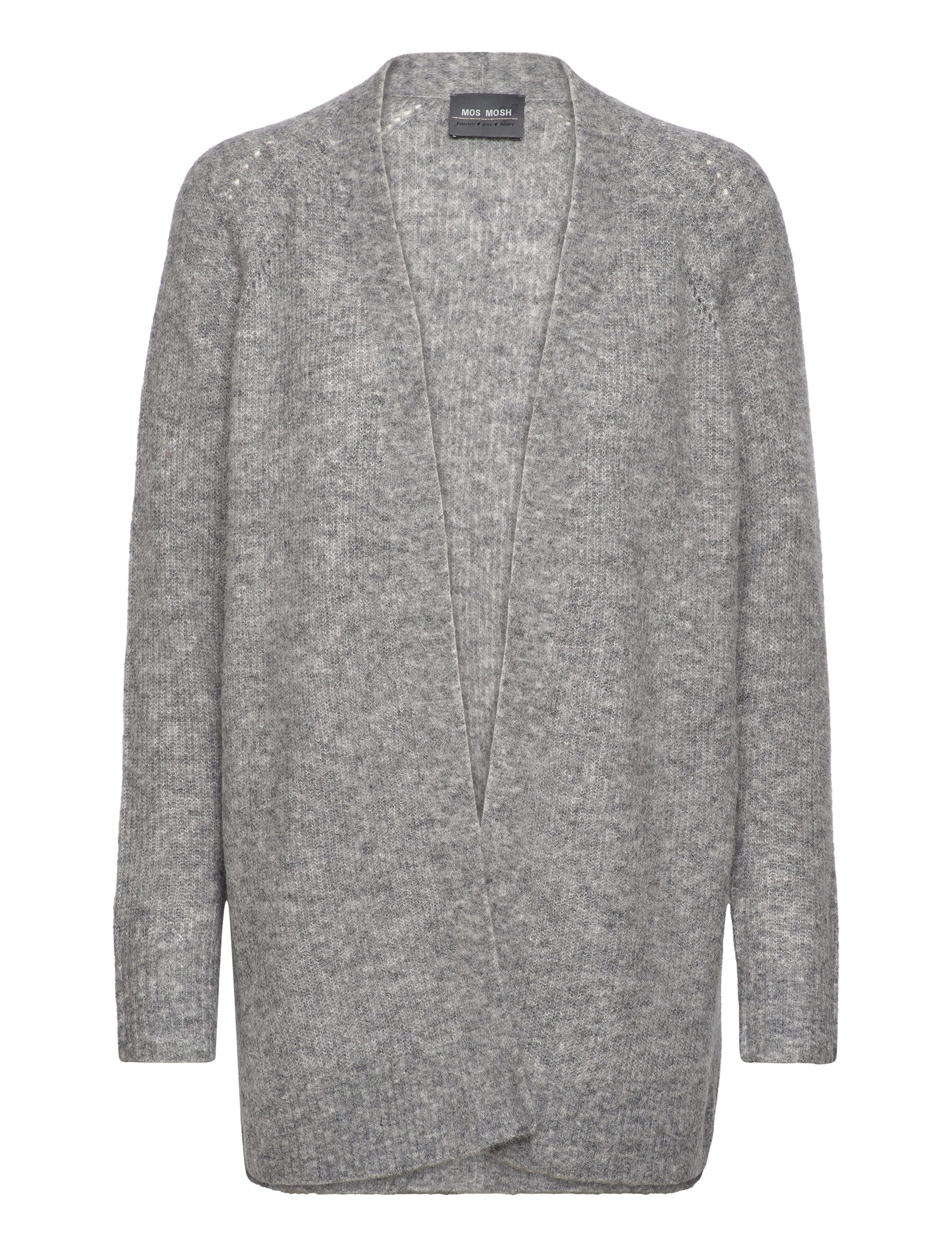 MOS MOSH MMThora Long Cardigan - Strik - GREY MELANGE / grey