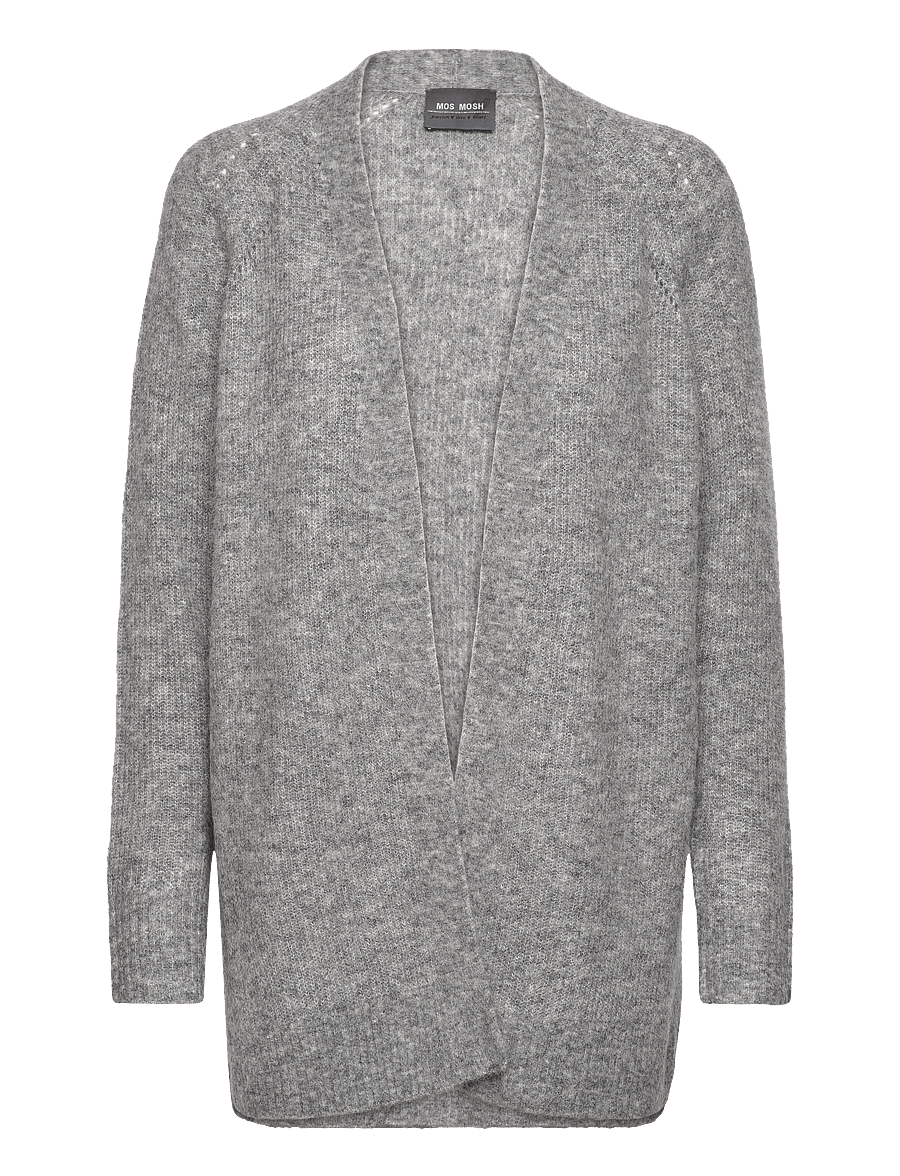 MOS MOSH - MMThora Long Cardigan - cardigans - grey melange - 1