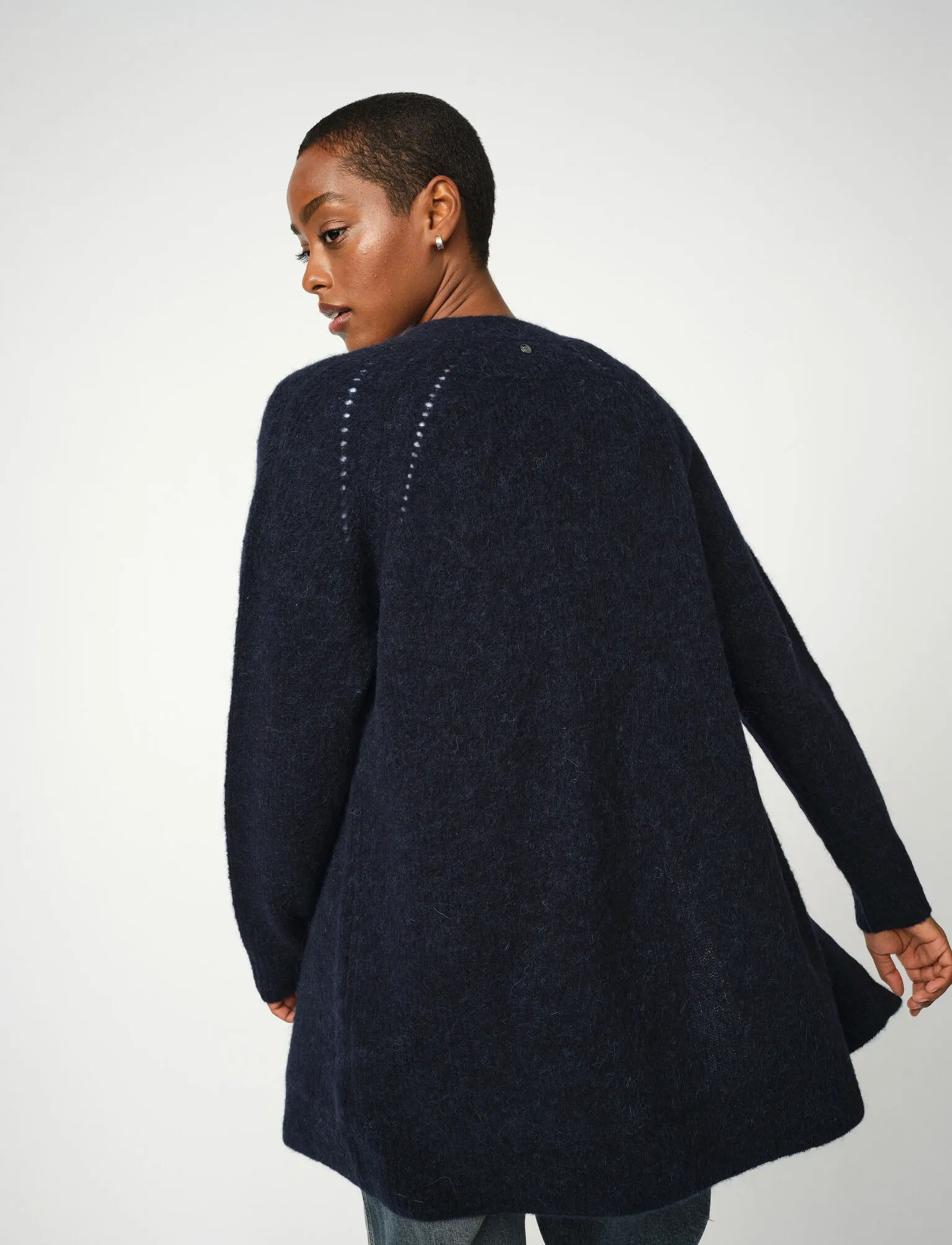 MOS MOSH - MMThora Long Cardigan - koftor - salute navy - 3