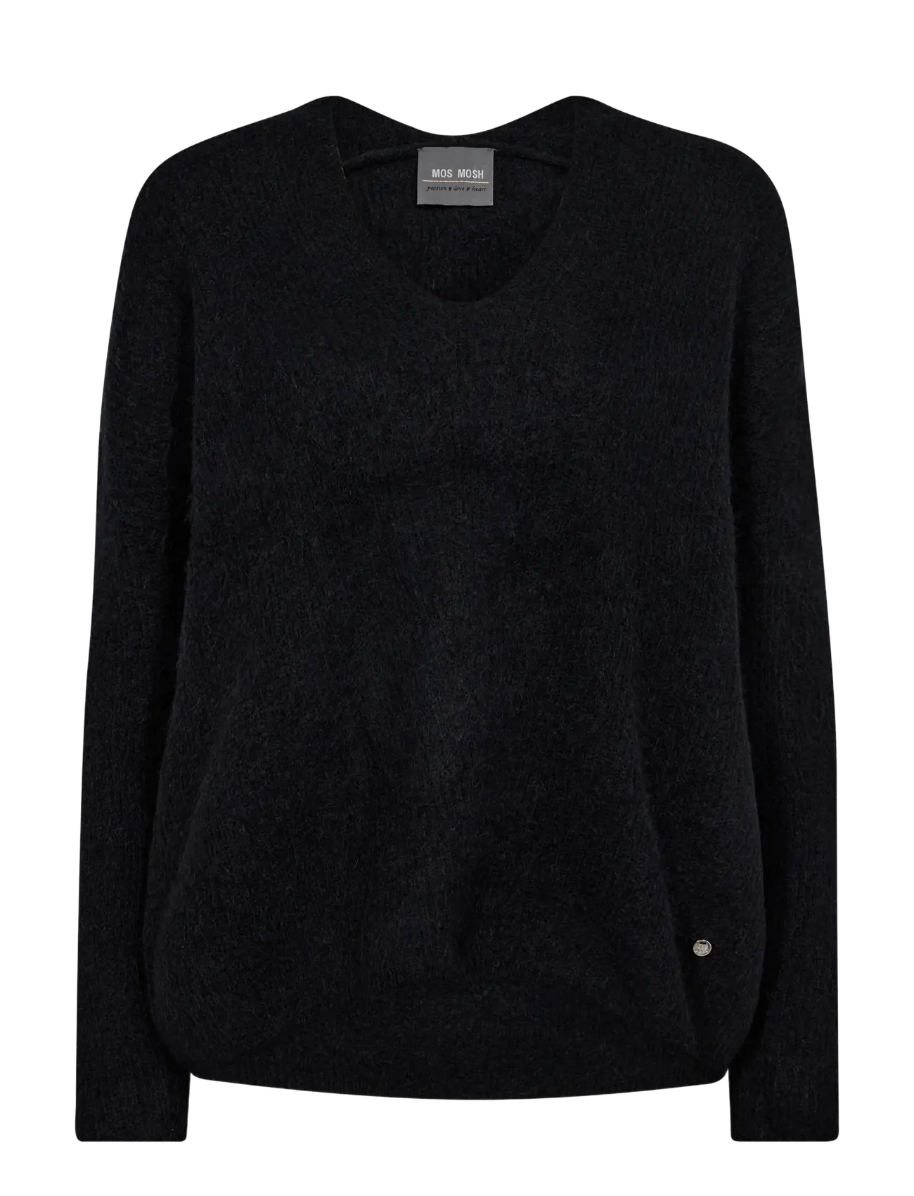 MOS MOSH MMThora V-Neck Knit - MOS MOSH - BLACK / black
