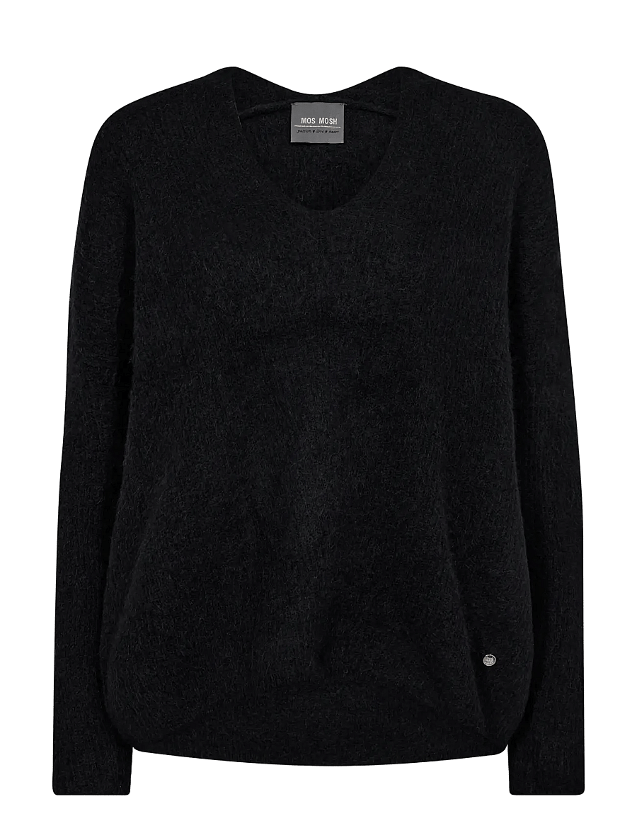 MOS MOSH - MMThora V-Neck Knit - jumpers - black - 1