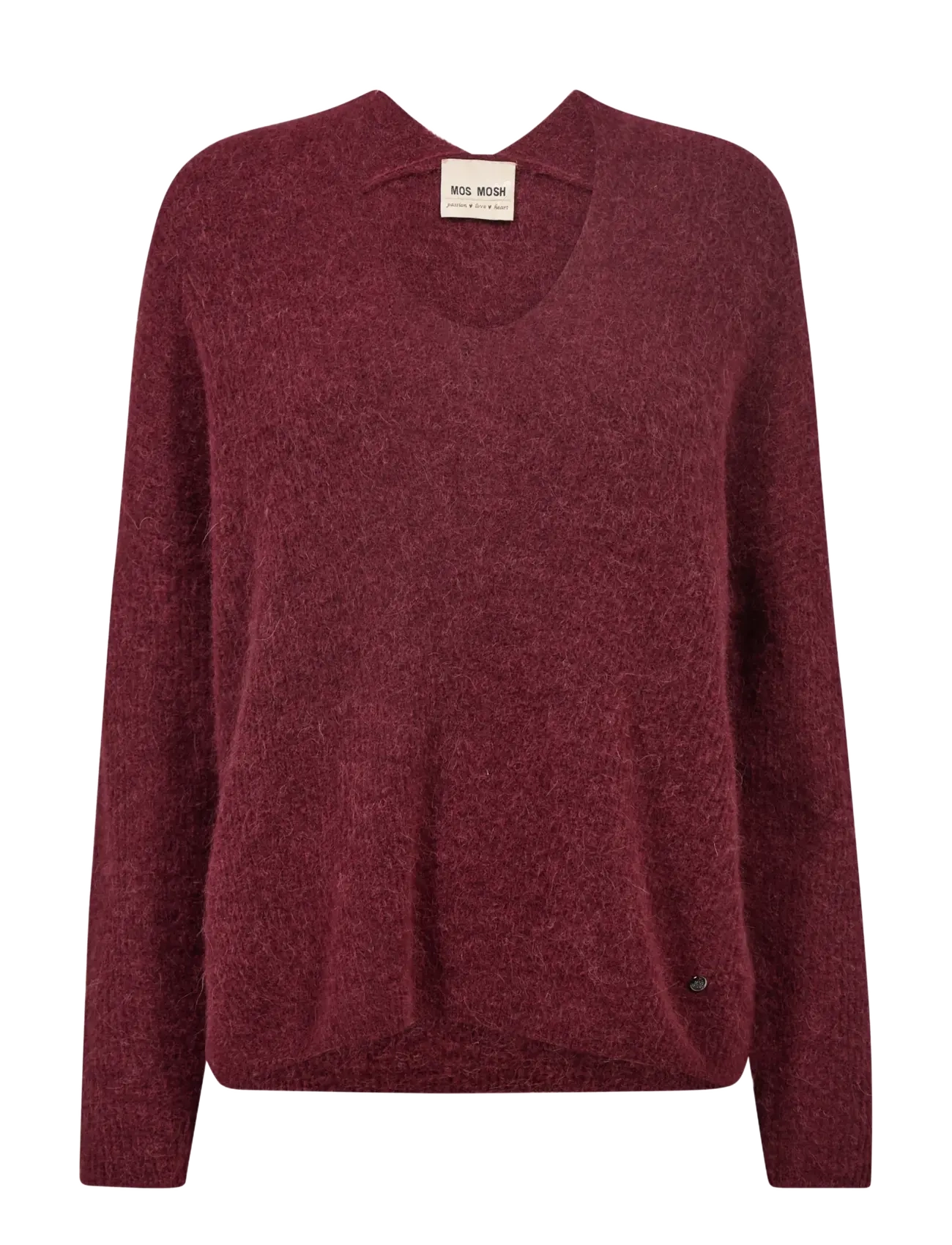 MOS MOSH MMThora V-Neck Knit - Kampsunid - CABERNET / burgundy