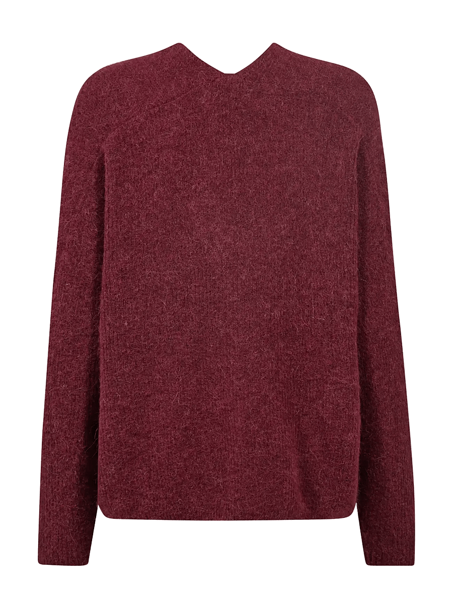 MOS MOSH - MMThora V-Neck Knit - kampsunid - cabernet - 2